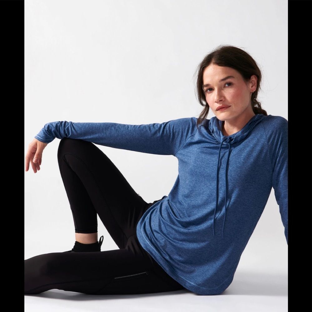Athleta Uptempo Hoodie Sweatshirt Blue Large